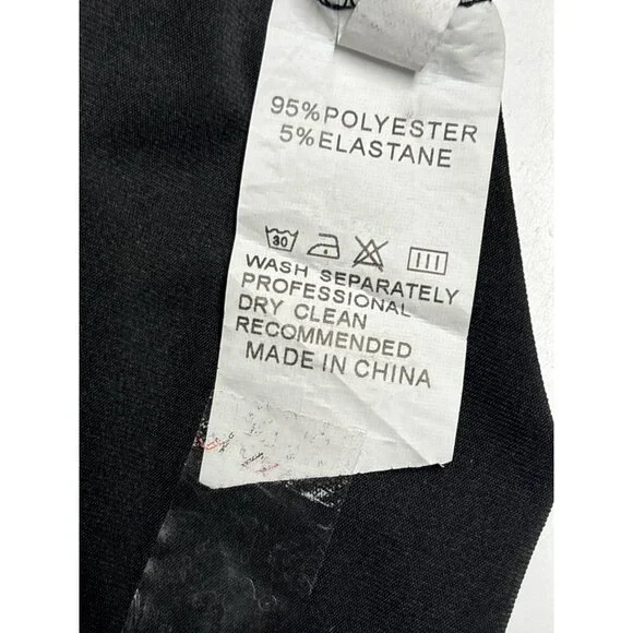 Black Halter Midi Dress With Adjustable Tie Back & Deep V-Neckline 95% Polyester - Picture 5 of 10